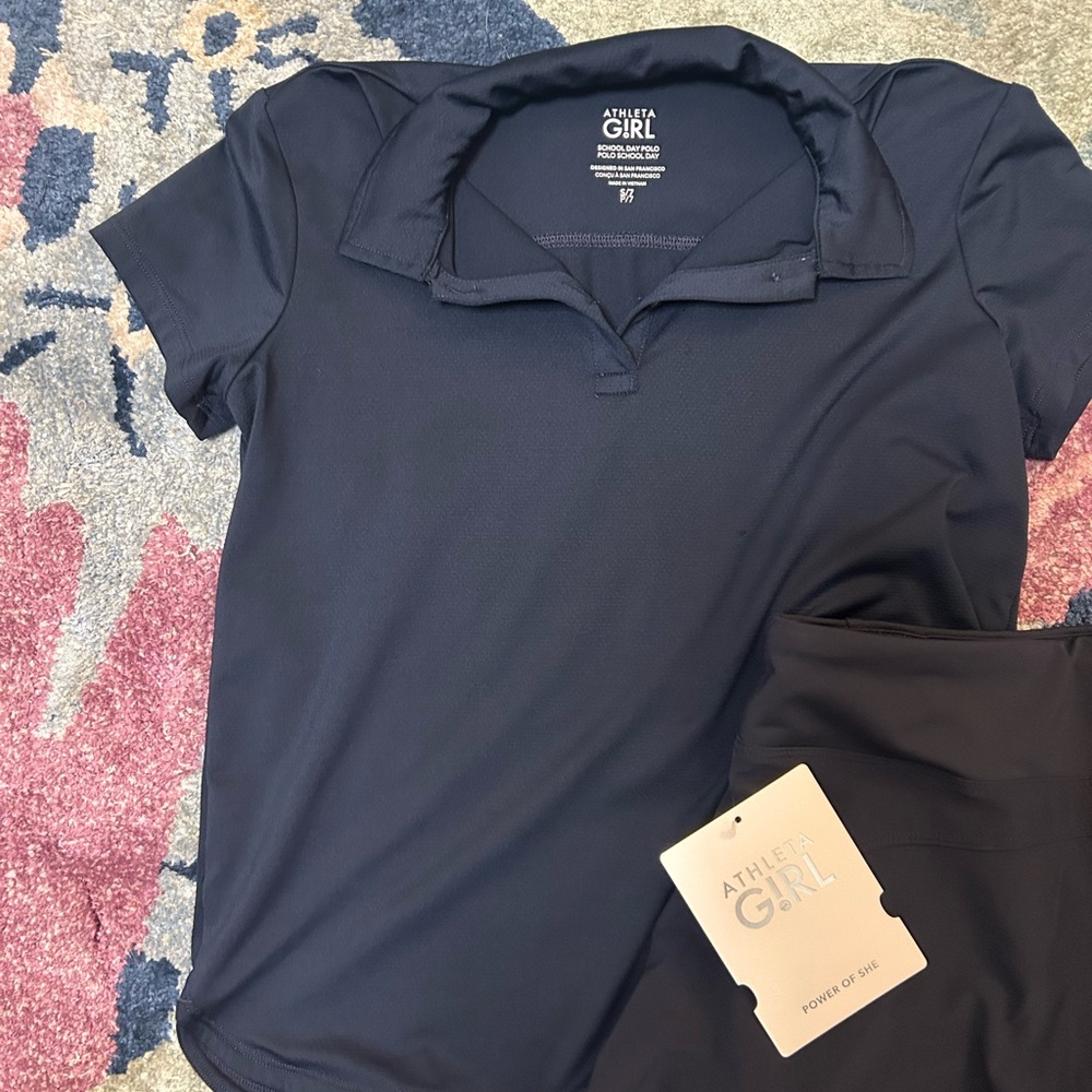 Athleta Girl Small Navy skort and polo